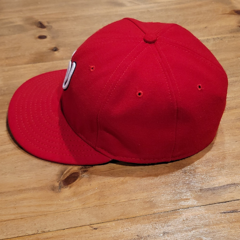 Washington Nationals Hat New Era Size 7 1/4 59Fifty Fitted Made USA Red On Field - Picture 2 of 11